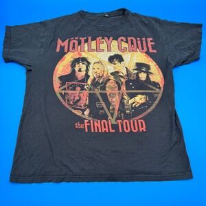 Motley Crue The Final Tour Band T Shirt Men's Black Short Sleeve Graphic Tee